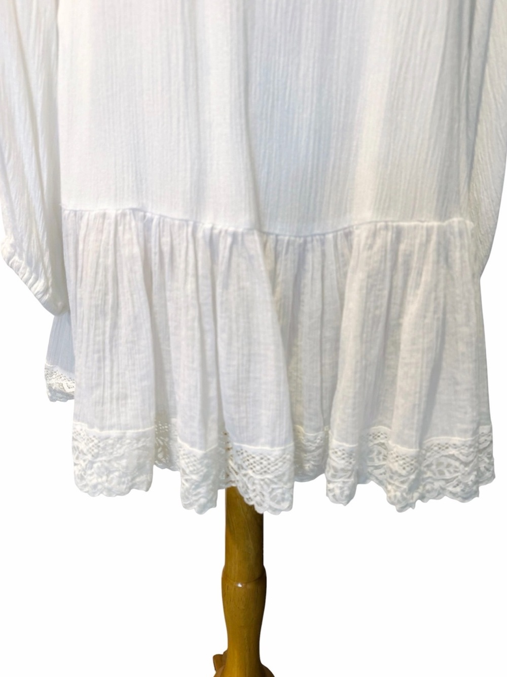 Free People White Ruffled Button-Front Tunic - Picture 4 of 5